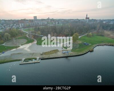 Vue aérienne de la ville de Siauliai en Lituanie Banque D'Images