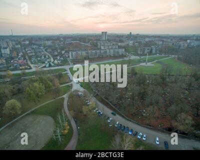 Vue aérienne de la ville de Siauliai en Lituanie Banque D'Images