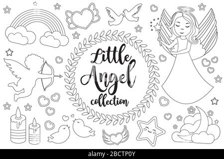 petit ange a colorier image vectorielle stock alamy coloriage d&#x00027;avril