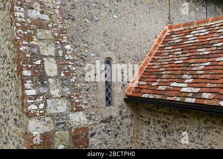 La tour ronde de l'église de la Southease a 900 ans. Southease, Sussex, Royaume-Uni Banque D'Images