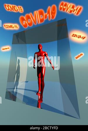 Rester en sécurité grâce à l'auto-isolation Banque D'Images