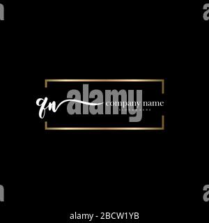 QN lettre initiale écriture logo dessiné à la main modèle vectoriel, logo pour la beauté, cosmétiques, mariage, mode et affaires Illustration de Vecteur