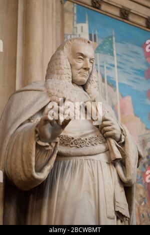 William Murray 1er comte de Mansfield Statue de marbre par Edward Hodges BDaily Westminster Hall, Palais de Westminster, Londres SW1 Banque D'Images