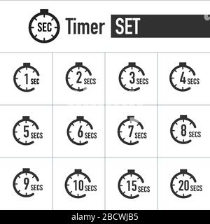 Minuteur et secondes icône Minuterie définie. Icônes d'intervalle de temps. Chronomètre et mesure du temps. Illustration vectorielle de stock isolée Illustration de Vecteur