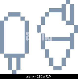 La crème glacée yogourt congelé Lolly Pixel 8 Icône Bits Illustration de Vecteur