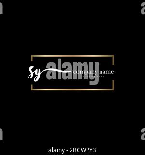 SY lettre initiale écriture logo dessiné à la main modèle vectoriel, logo pour la beauté, cosmétiques, mariage, mode et affaires Illustration de Vecteur