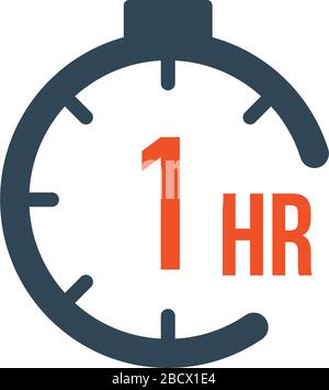 1 heure de minuterie ou de minuteur. Concept de date limite. Délai de livraison. Illustration vectorielle de stock isolée Illustration de Vecteur