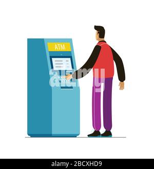 Vecteur de la machine ATM. Paiement par carte de crédit Illustration de Vecteur