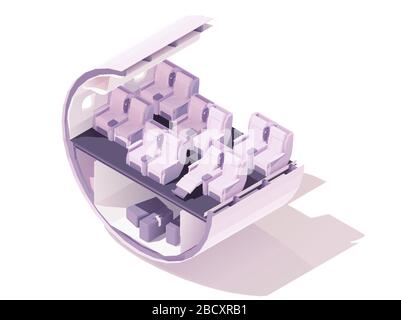 Cabine pour sièges en classe affaires en avion vectoriel Illustration de Vecteur
