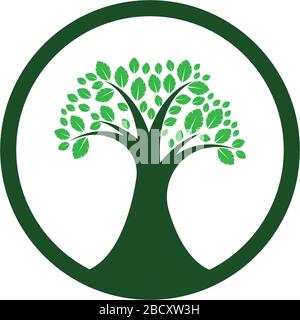 Illustration vectorielle de modèle de logo d'icône d'arborescence Illustration de Vecteur