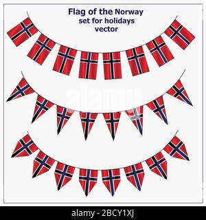 Ensemble lumineux avec des drapeaux de la Norvège. Illustration avec des drapeaux colorés pour la conception web. Illustration avec fond blanc. Illustration de Vecteur