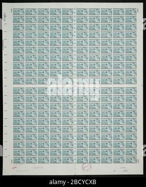 3 c 4 H, résistant aux plaques Club. Les épreuves de plaques certifiées sont la dernière preuve imprimée de la plaque avant d'imprimer les timbres au Bureau de l'gravure et de l'impression. Ces épreuves de plaque sont uniques, avec les signatures et la date d'approbation. 3 c 4 H, résistant aux plaques Club Banque D'Images