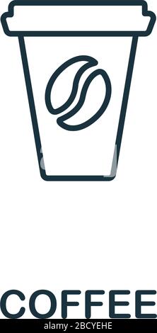 Icône de café de la collection fastfood. Elément de ligne simple symbole café pour les modèles, la conception Web et les infographies Illustration de Vecteur