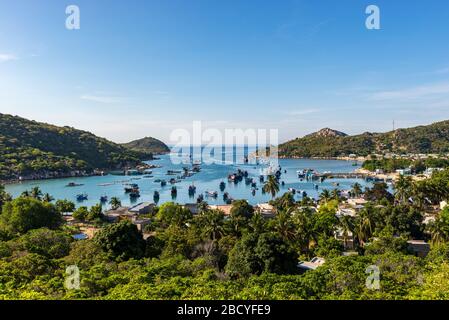 Beau paysage de Vinh Hy Bay, Vietnam Banque D'Images