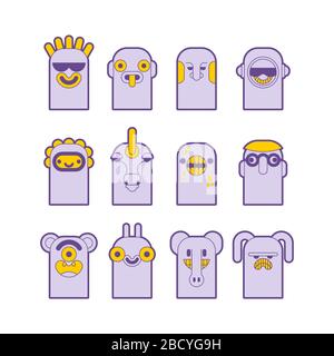 Jeu de monstres de Doodle. Illustration vectorielle de caractère de dessin animé Illustration de Vecteur