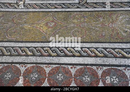 Carrelage ornately dans les appartements Papal qui font maintenant partie des musées du Vatican. Banque D'Images