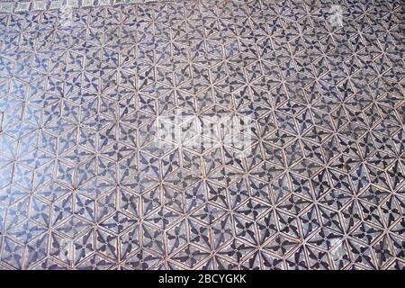 Carrelage ornately dans les appartements Papal qui font maintenant partie des musées du Vatican. Banque D'Images