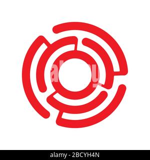 logo de la spirale. Cuisinière électrique en spirale. Contour isolé sur un fond blanc.illustration stock. Illustration de Vecteur