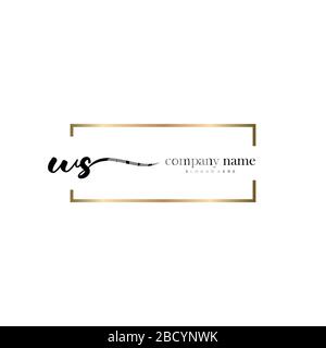 WS lettre initiale logo écriture manuscrite modèle vectoriel dessiné à la main, logo pour la beauté, les cosmétiques, le mariage, la mode et les affaires Illustration de Vecteur