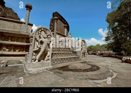 Ruines de Polonnaruwa, Sri Lanka. Polonnaruwa est le deuxième plus ancien des royaumes Sri Lankas Banque D'Images