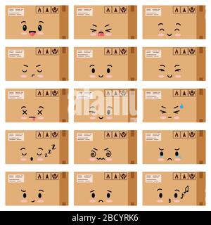 Les icônes vectorielles émoji de parcelles sont isolées sur fond blanc. Illustration de Vecteur