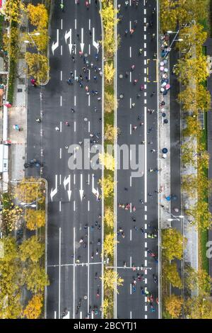 vue aérienne du marathon de la ville Banque D'Images