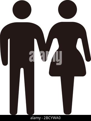 Couple, mariage, togethness, égalité des sexes icône Illustration de Vecteur