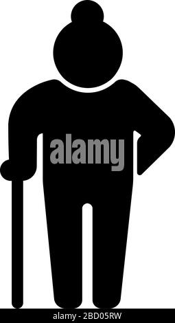 Ancienne femme, illustration de l'icône vecteur de personne senior Illustration de Vecteur