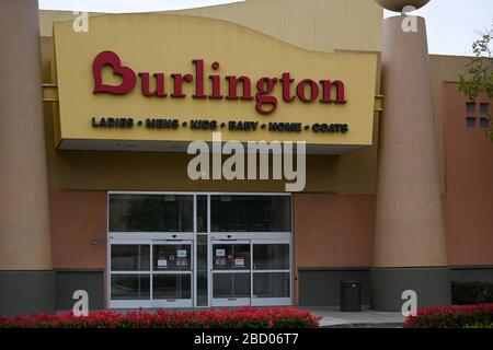 Vue générale de la signalisation de Burlington à l'intérieur du centre commercial Ontario Mills, le samedi 4 avril 2020, en Ontario, en Californie, aux États-Unis. (Photo par IOS/Espa-Images) Banque D'Images