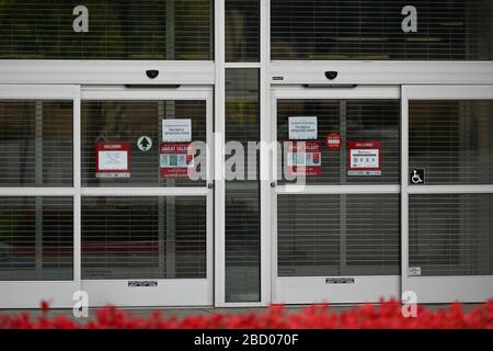 Vue générale de la signalisation de Burlington à l'intérieur du centre commercial Ontario Mills, le samedi 4 avril 2020, en Ontario, en Californie, aux États-Unis. (Photo par IOS/Espa-Images) Banque D'Images