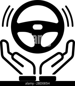 Illustration d'icône de vecteur de conduite automatique, sans conducteur Illustration de Vecteur