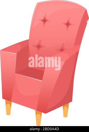 Beau fauteuil rembourré tendance avec jambes en bois. Intérieur vectoriel. Illustration de Vecteur