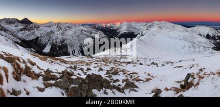 La montagne l'hiver en Pologne à partir de Tatras - Kasprowy Wierch Banque D'Images