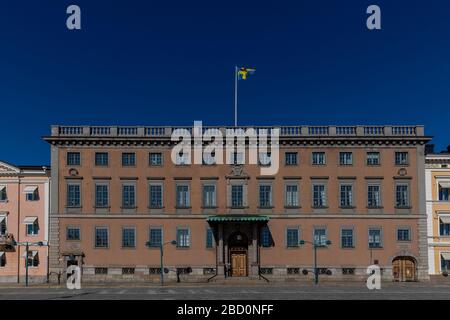 L'ambassade de Suède à Helsinki est située à côté du palais cérémonial du président. L'emplacement souligne de bonnes relations entre deux pays. Banque D'Images