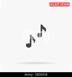 Icône de vecteur plat de musique. Signe de style glyphe. Symbole d'illustrations simples tracées à la main pour les infographies de concept, les projets de conception, l'interface utilisateur et l'UX, le site Web ou Mo Illustration de Vecteur