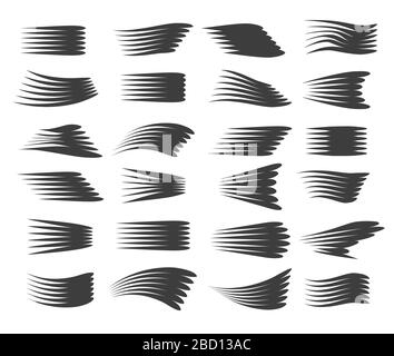 Elément décoratif de mouvement horizontal de la ligne de vitesse isolé sur fond blanc. Illustration vectorielle. Illustration de Vecteur