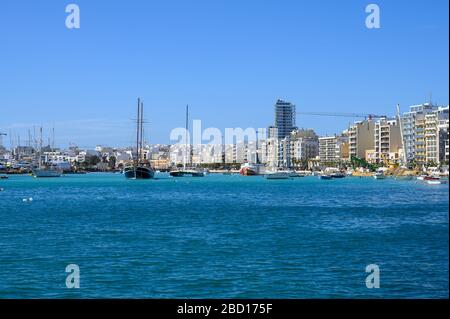 Le port de la ville de Sliema, Malte. Banque D'Images