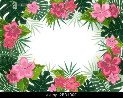 Arrière-plan avec fleurs tropicales Illustration de Vecteur