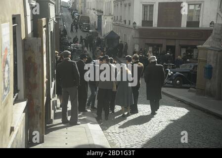 Scène des années 40, Montmartre, Paris Banque D'Images