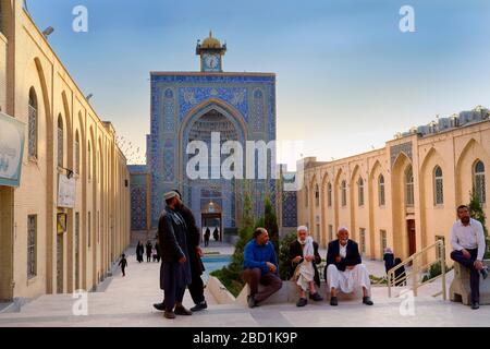 Mosquée Mozaffari Jame (Mosquée du vendredi), façade décorée de motifs floraux, Kerman, Province de Kerman, Iran, Moyen-Orient Banque D'Images