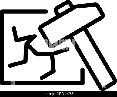 briser l'illustration du contour vectoriel de l'icône en verre Illustration de Vecteur