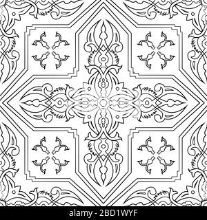 noir et blanc sans couture sur blanc Illustration de Vecteur