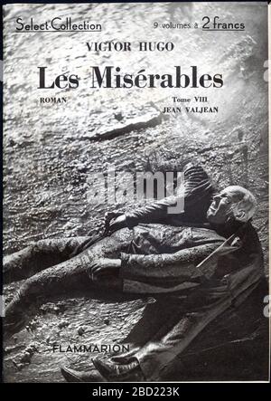 PREMIÈRE DE COUVERTURE. VICTOR HUGO. LES MISÉRABLES. TOME 8. JEAN VALJEAN. NOVEMBRE 1934 Banque D'Images