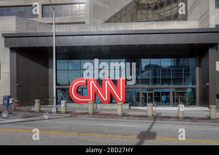 Un panneau au CNN Center à Atlanta, Géorgie Banque D'Images