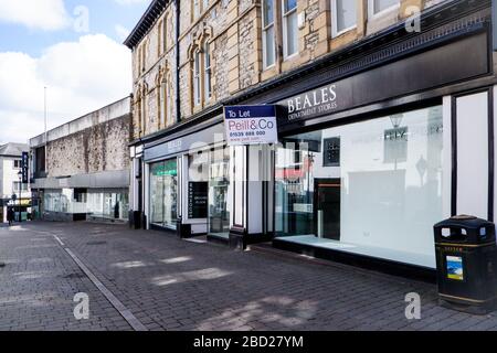 Fermeture de la boutique du département Beales à Kendal, en Angleterre Banque D'Images