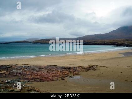 Glassilaun Beach, Connemara, Comté de Galway, côte ouest de l'Irlande Banque D'Images