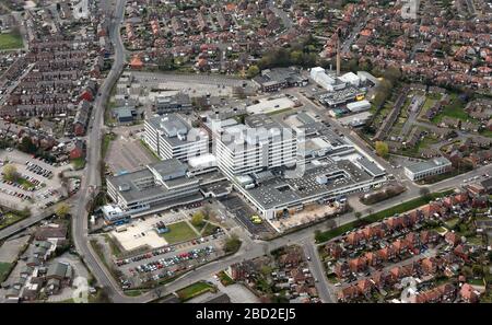 Vue aérienne de l'hôpital Barnsley Banque D'Images