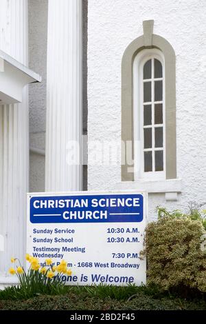 Église De La Science Chrétienne, deuxième Eglise du Christ, scientifique, sur la 12e Avenue Ouest, à Vancouver, Colombie-Britannique, Canada Banque D'Images
