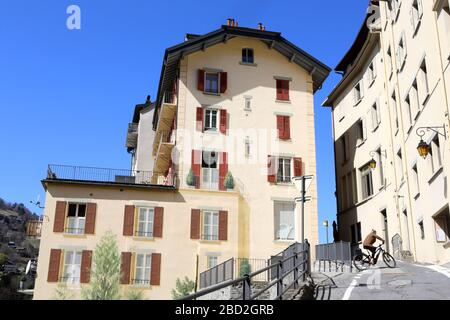 Façades d'immeubles. Saint-Gervais-les-Bains. Haute-Savoie. La France. Banque D'Images