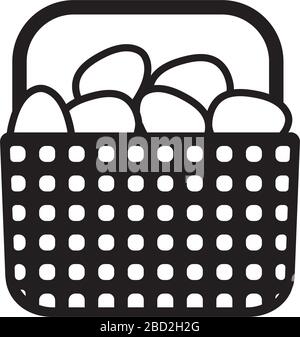 Icône Panier d'œufs Illustration de Vecteur